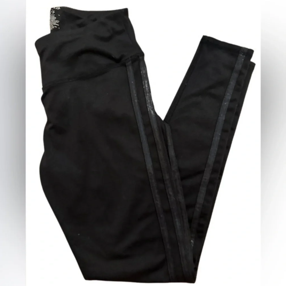 Splendid Black Leggings Double Side Stripe Size Medium